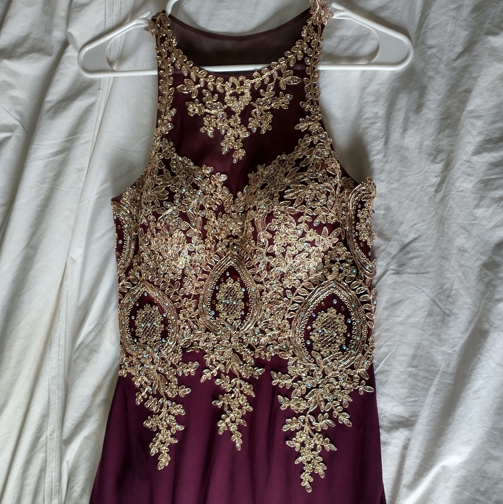 Xscape Embroidered Mermaid Gown